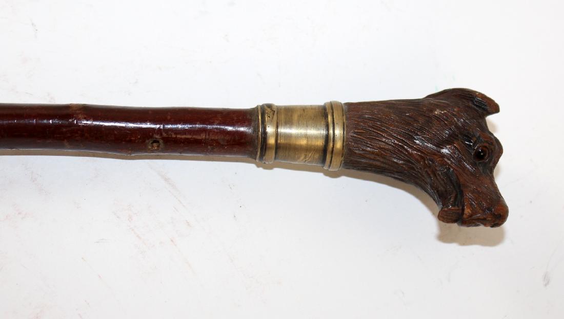 Antique carved cane with dog (1 of 4)