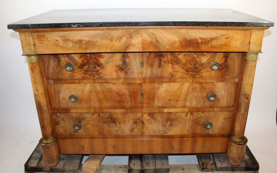 French Empire commode in burl walnut (1 of 4)