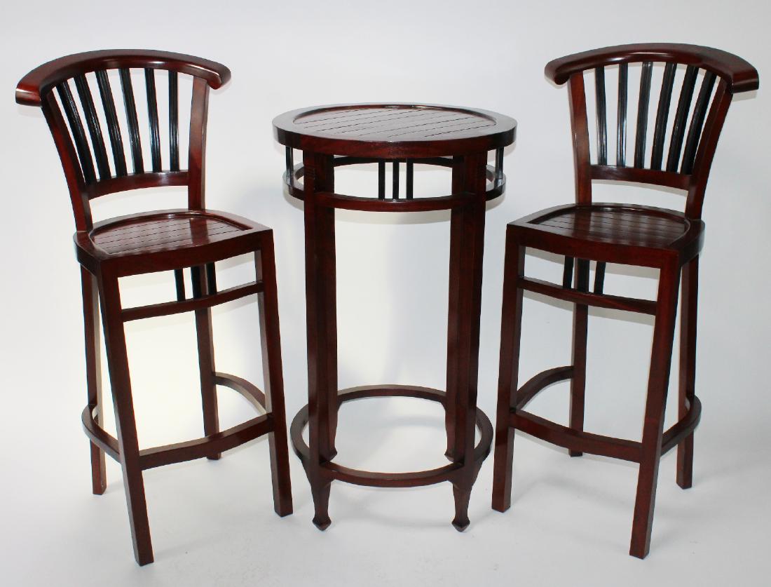 3 piece mahogany bar height bistro set (1 of 4)