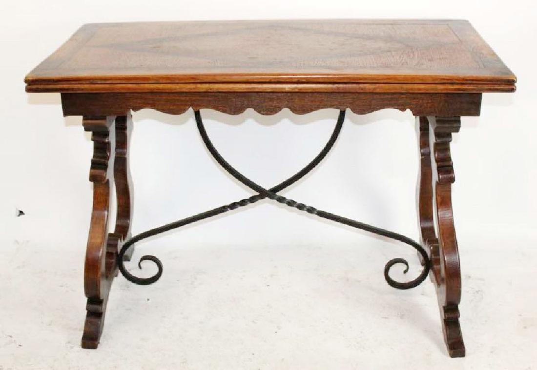 Italian trestle table in walnut (1 of 6)