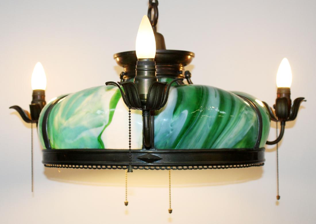 American slag glass hanging light (1 of 6)