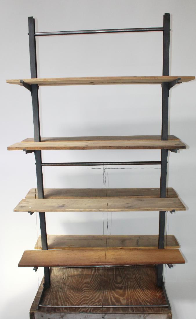 French Industrial metal and wood etagere (1 of 5)