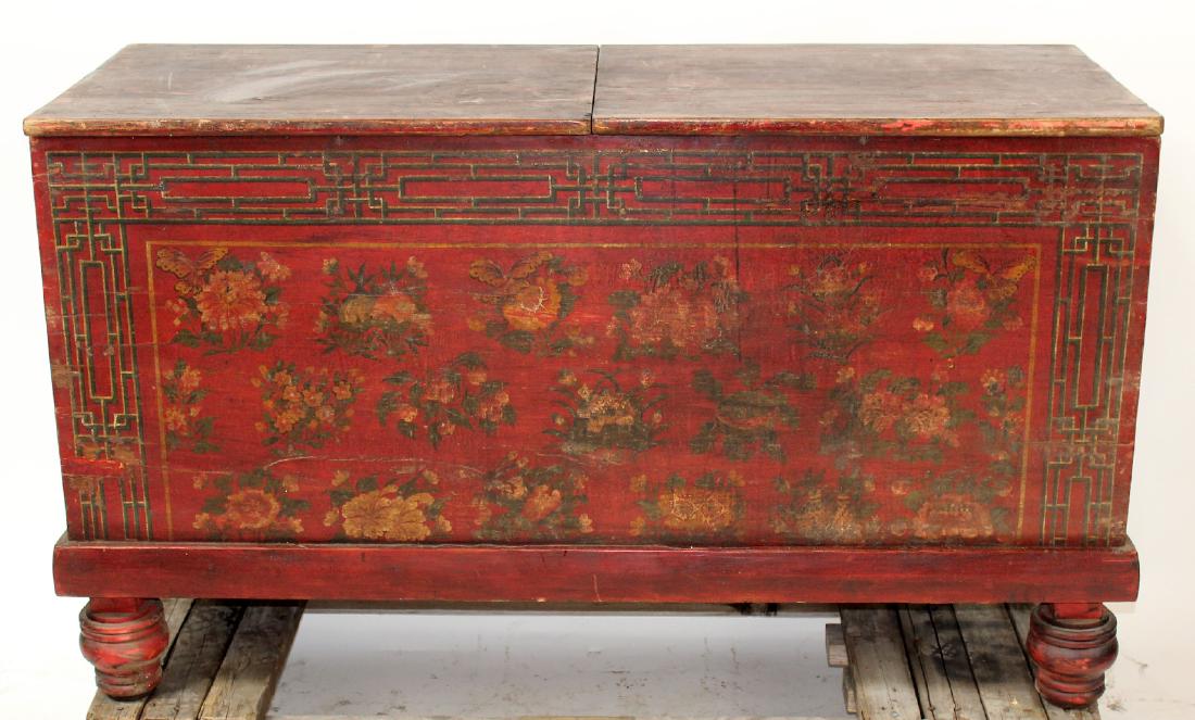 Chinese floral painted trunk (1 of 6)