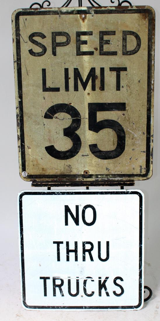 Lot of 2 vintage road signs (1 of 4)