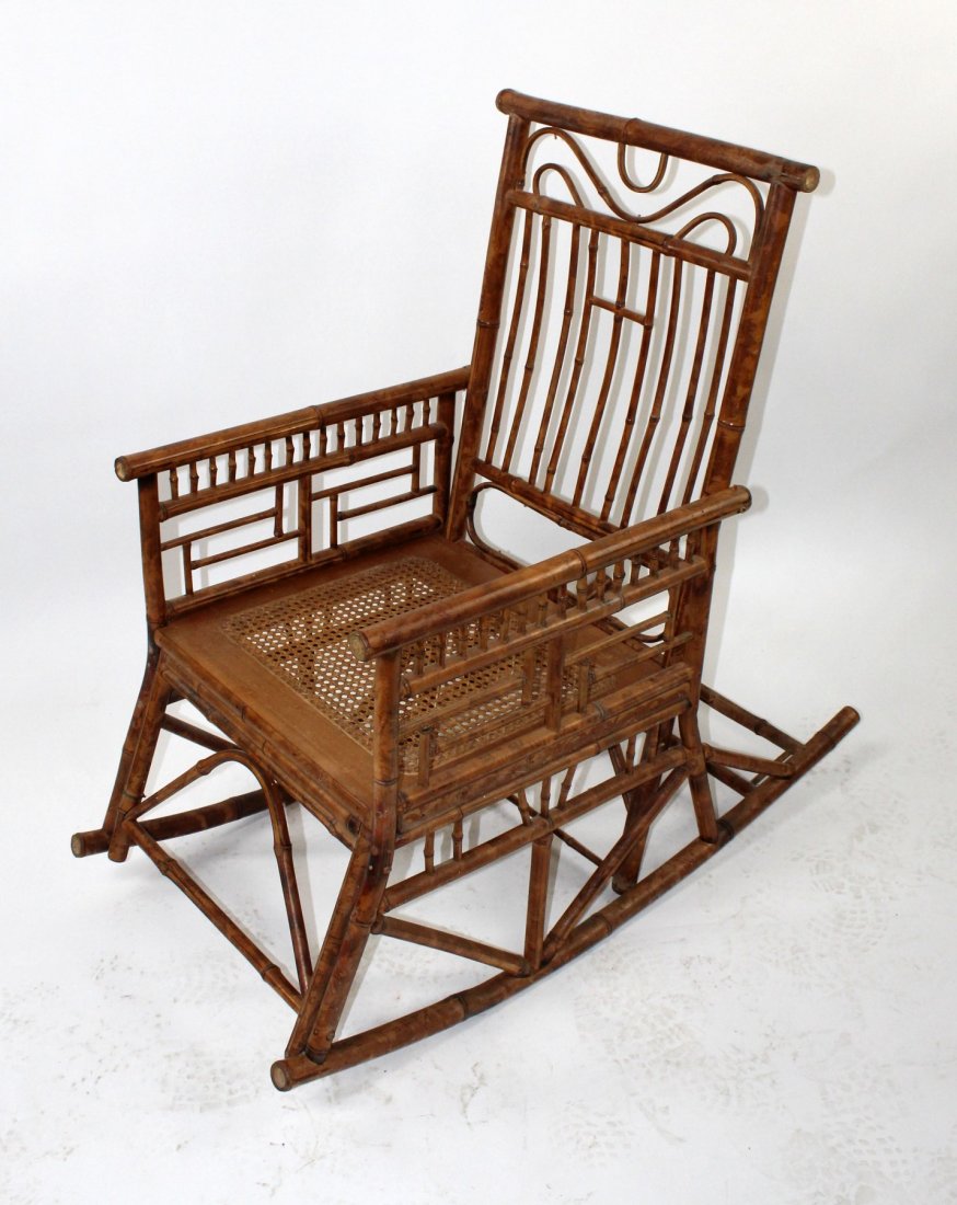 Vintage French bamboo rocking chair (1 of 4)