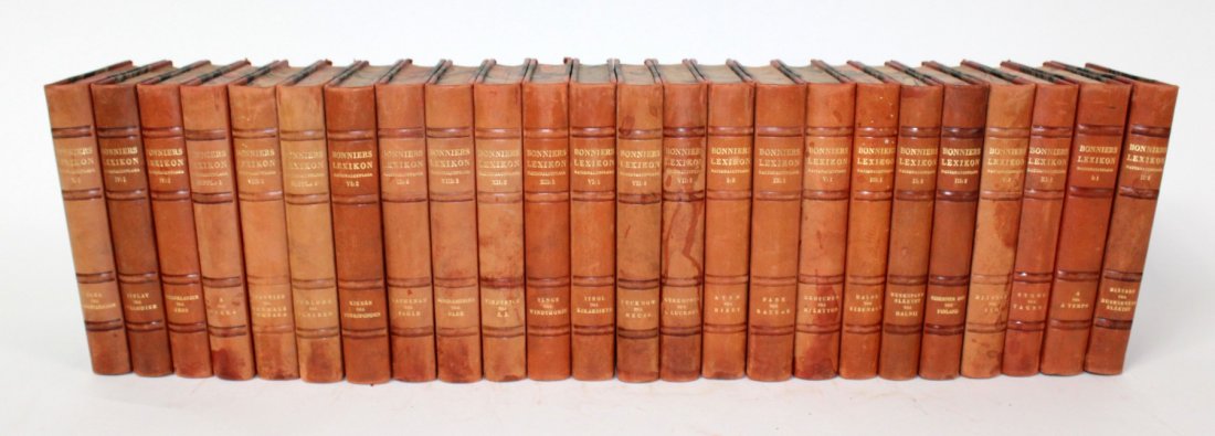 Set of 24 vintage Swedish leather bound books (1 of 4)