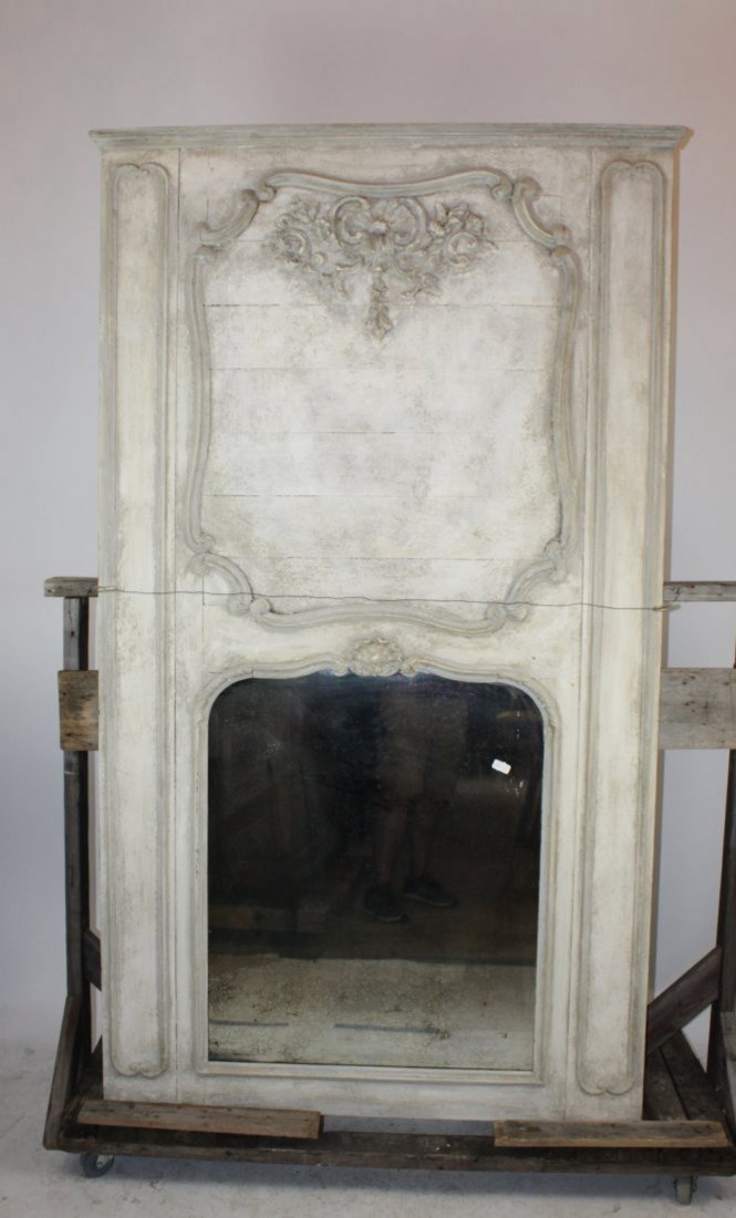 French Louis XV painted trumeau mirror (1 of 3)