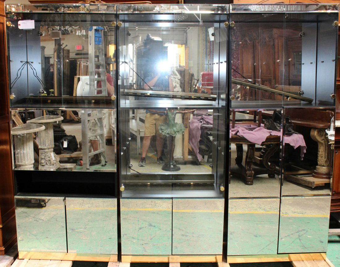 Vintage mirrored 3 piece display cabinet (1 of 3)