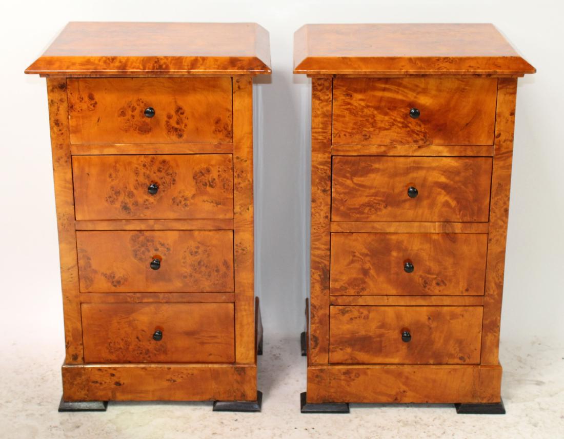 Pair of Art Deco nightstands in birds eye maple (1 of 4)