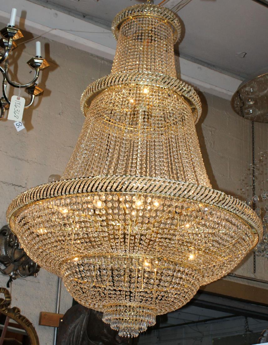 Grand Scale dore finish basket crystal chandelier (1 of 2)