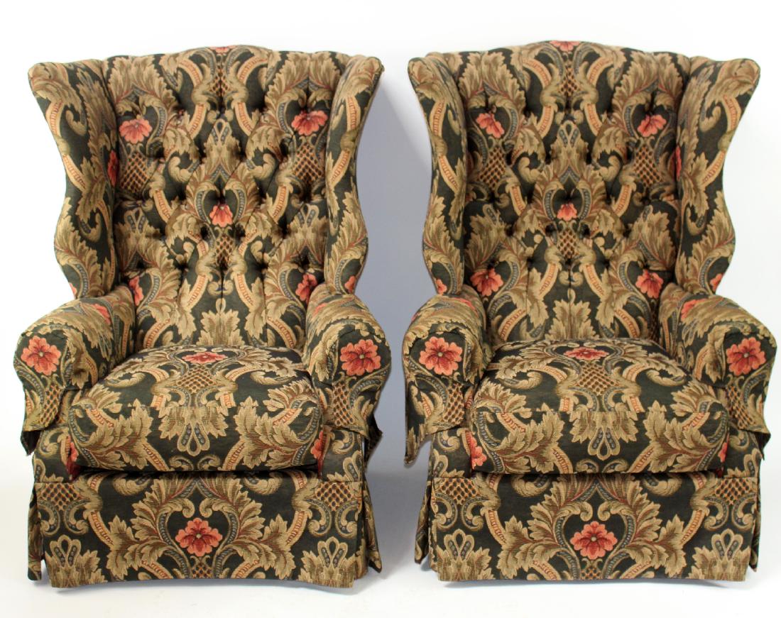 Pair of Henredon wing back armchairs (1 of 7)