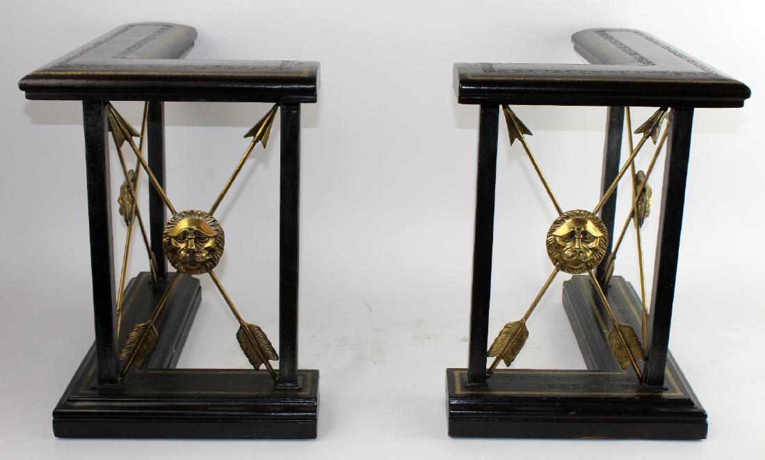 Maitland Smith leather wrapped fireplace fenders (1 of 5)