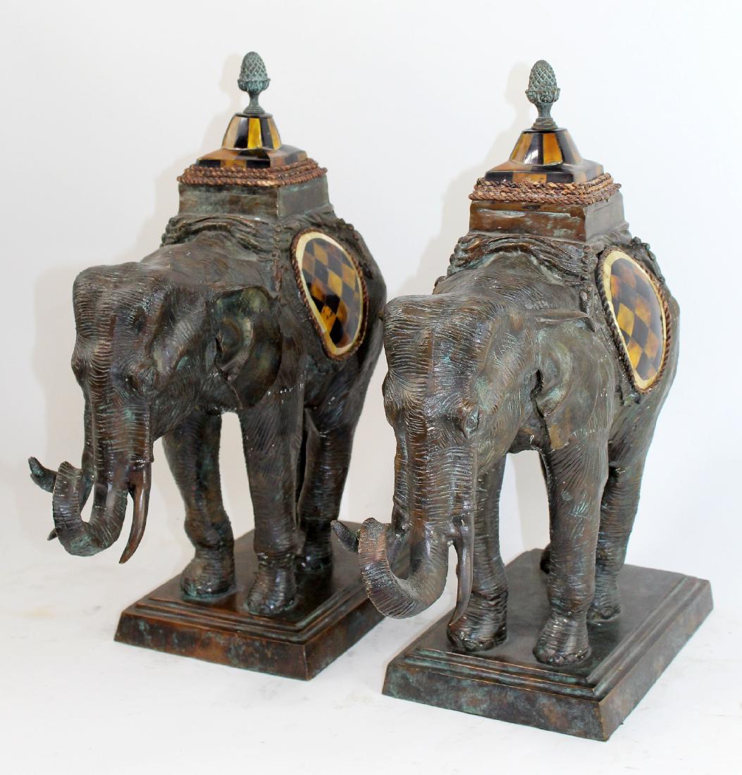 Pair of Maitland Smith bronze elephant sculptures (1 of 7)