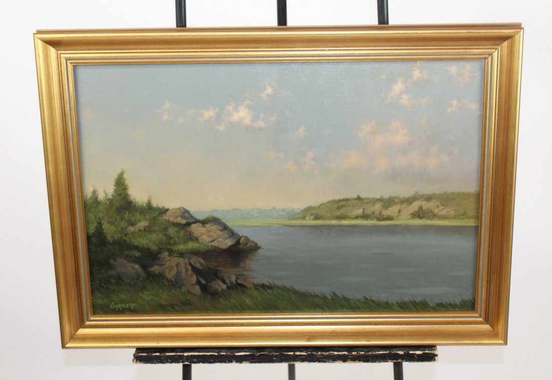 Oil on canvas landscape signed Bartlett (1 of 6)