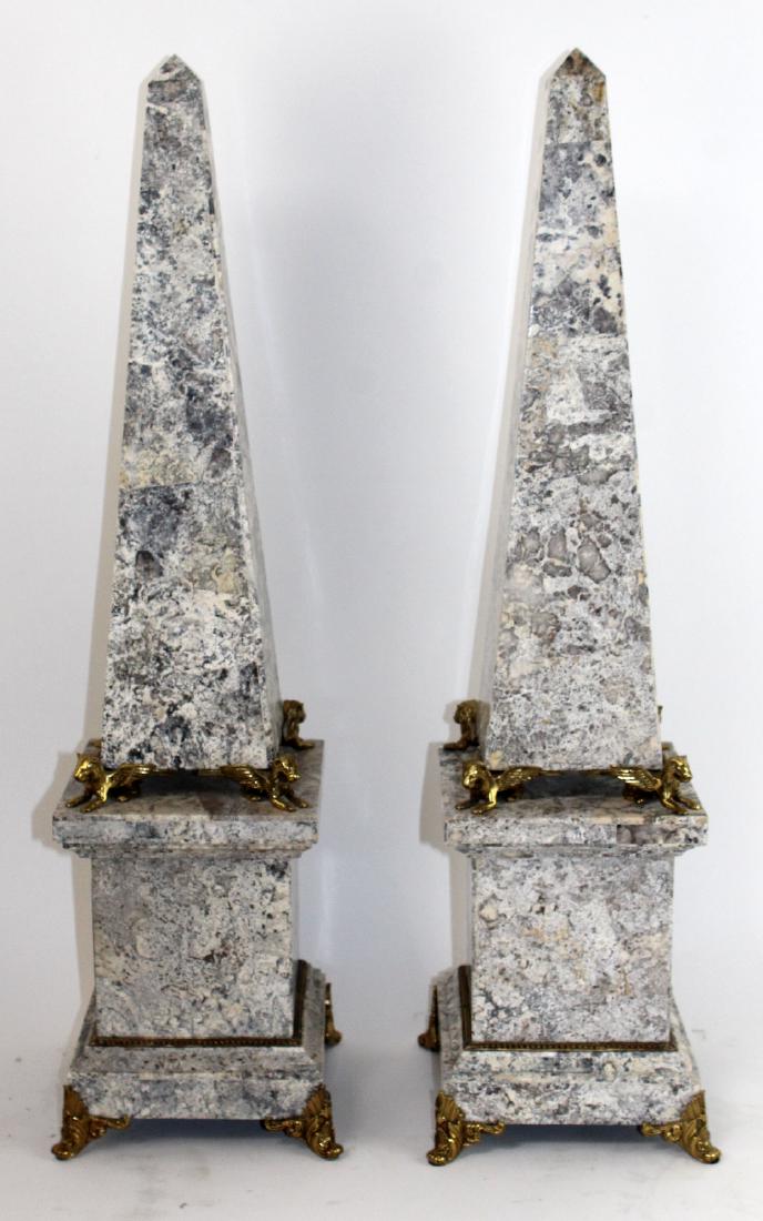 Pair of Maitland Smith faux marble obelisks (1 of 5)