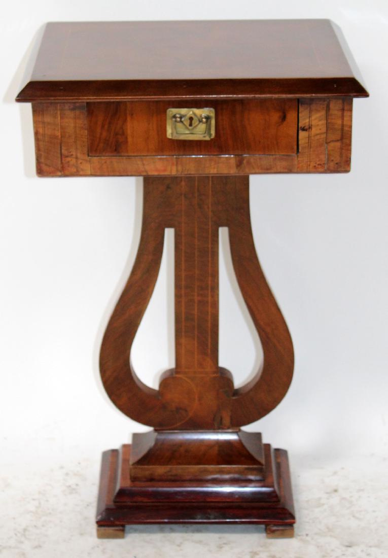 English lyre form base end table in mahogany (1 of 5)