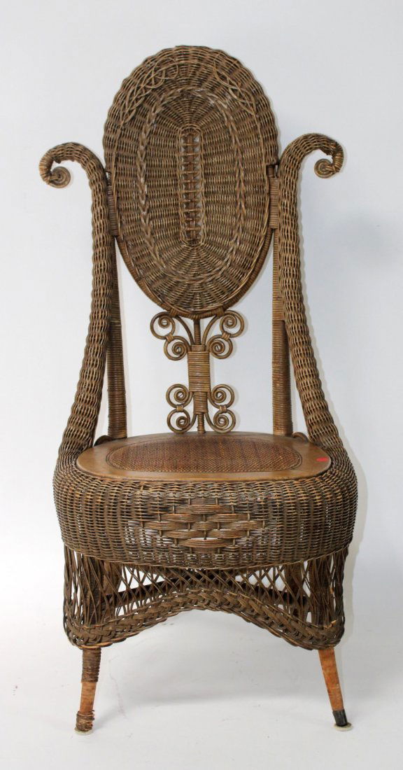 Victorian wicker parlor chair (1 of 7)