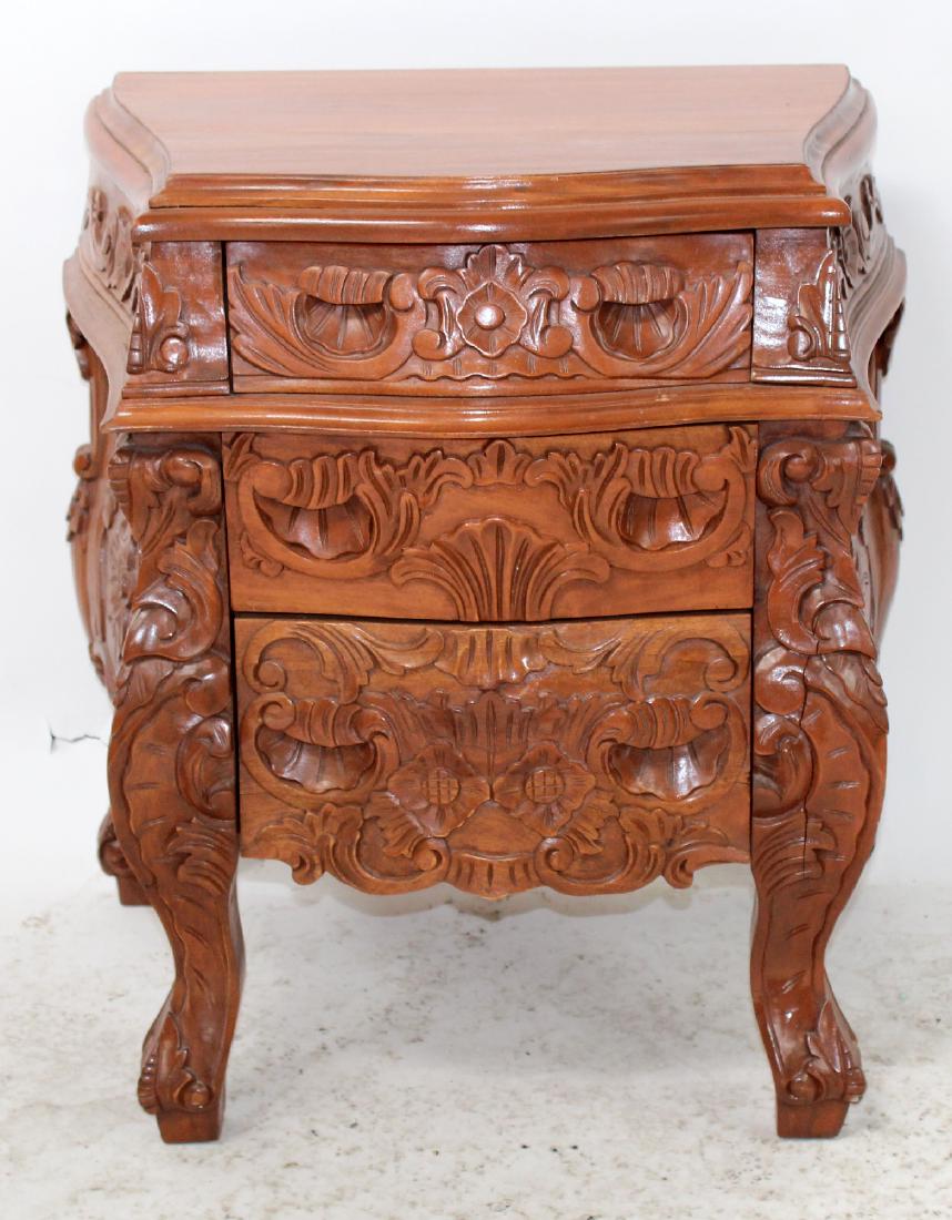 Rococo style mahogany nightstand (1 of 4)