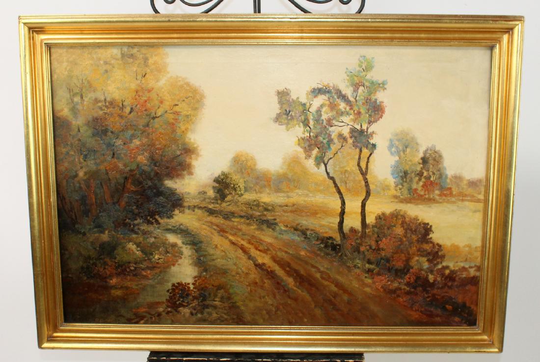 Oil on canvas depicting tree line country path (1 of 4)