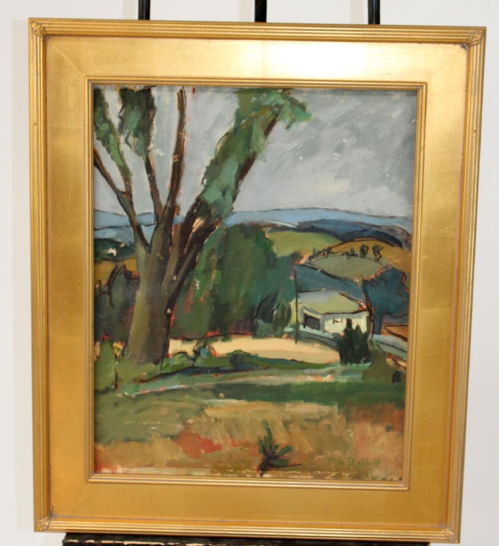 Landscape oil on canvas after Franz Biscoff: Landscape oil on canvas after Franz Biscoff. Late 20th century. 19 1/2"h x 15 1/2"w