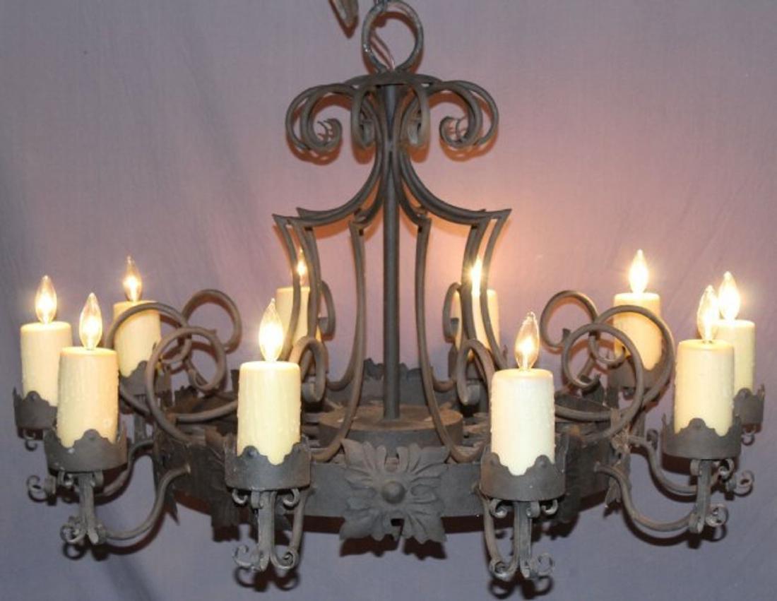 10 arm Gothic style iron chandelier (1 of 5)