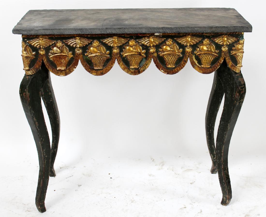 Spanish painted console table with slate top (1 of 5)