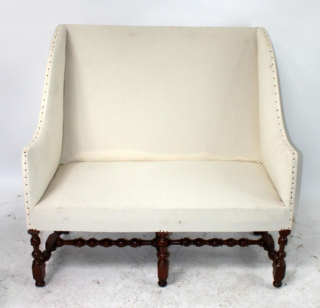 French Louis XIV upholstered settee (1 of 6)