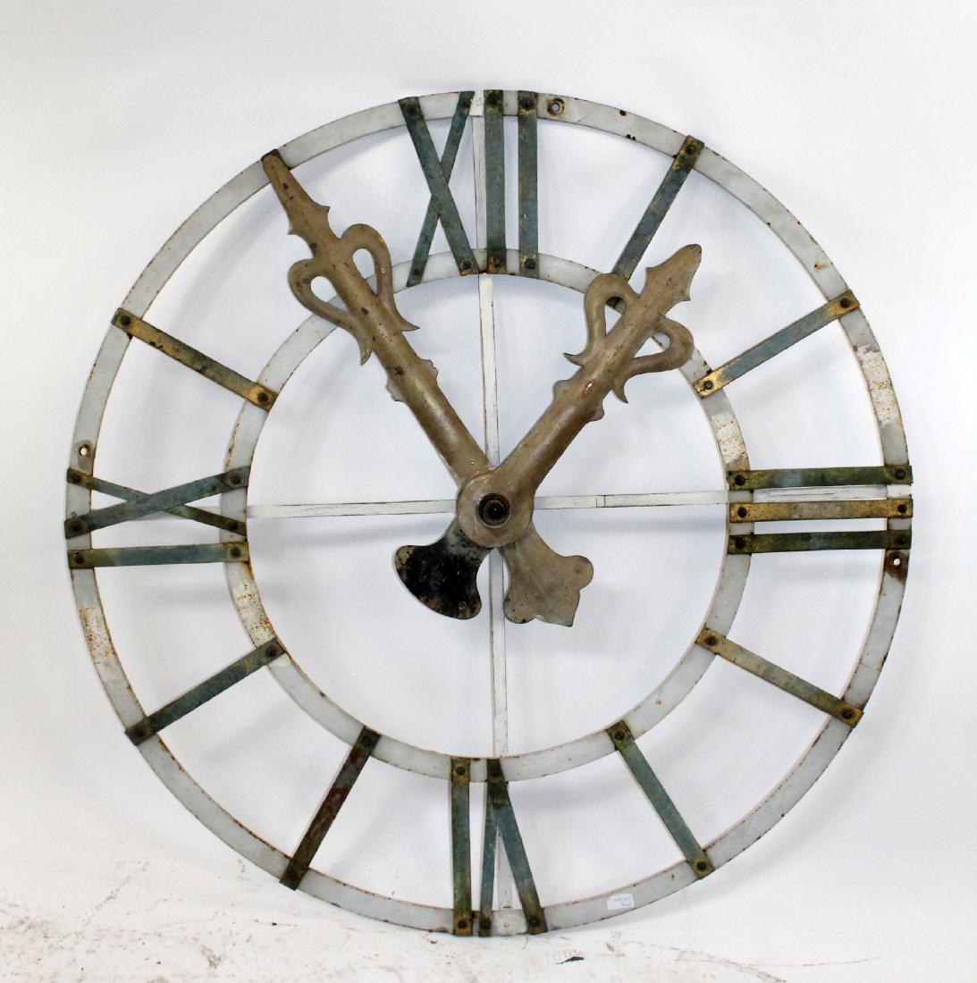 Antique French iron tower clock face