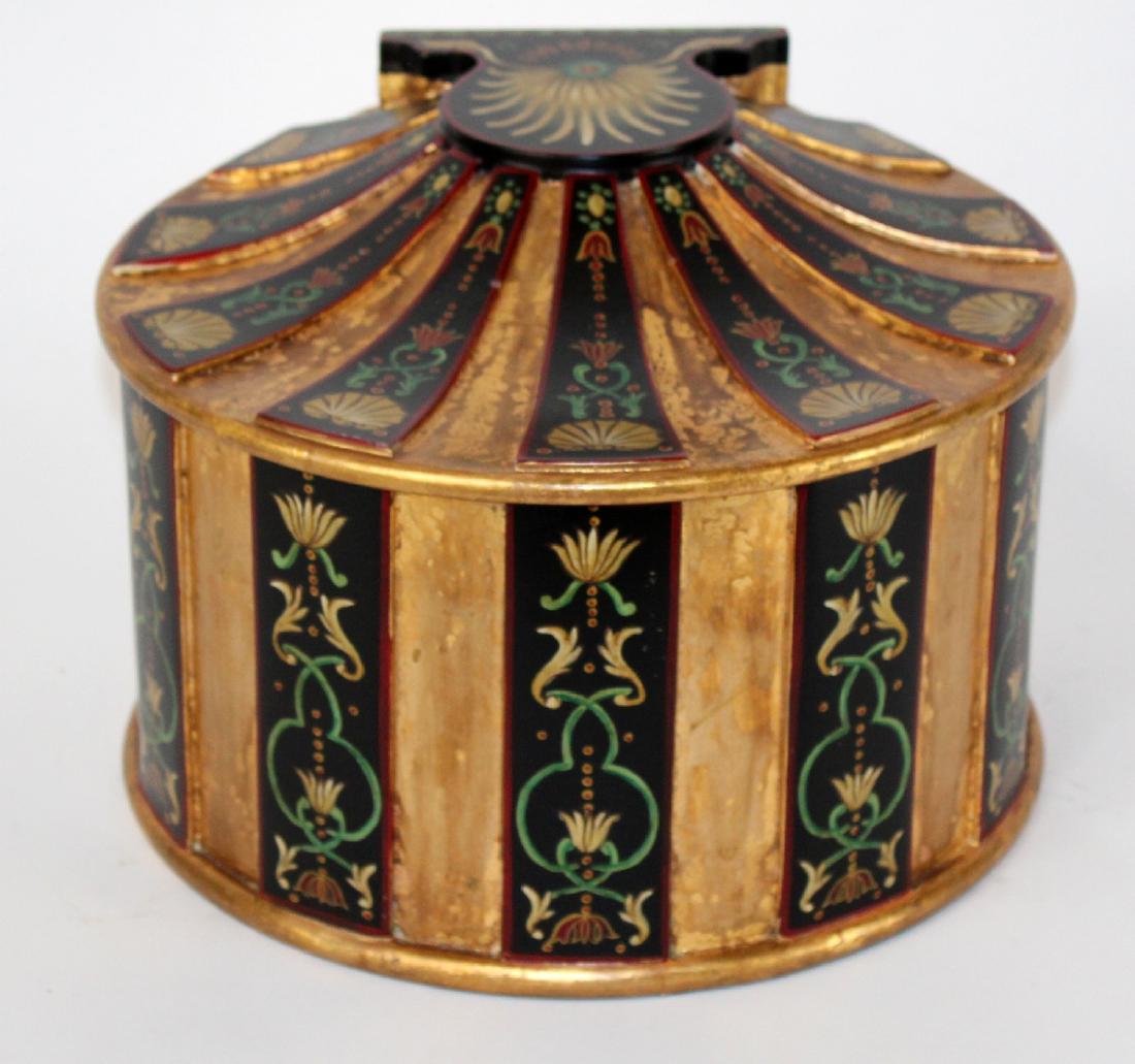 Shell form lidded painted hinged box (1 of 5)