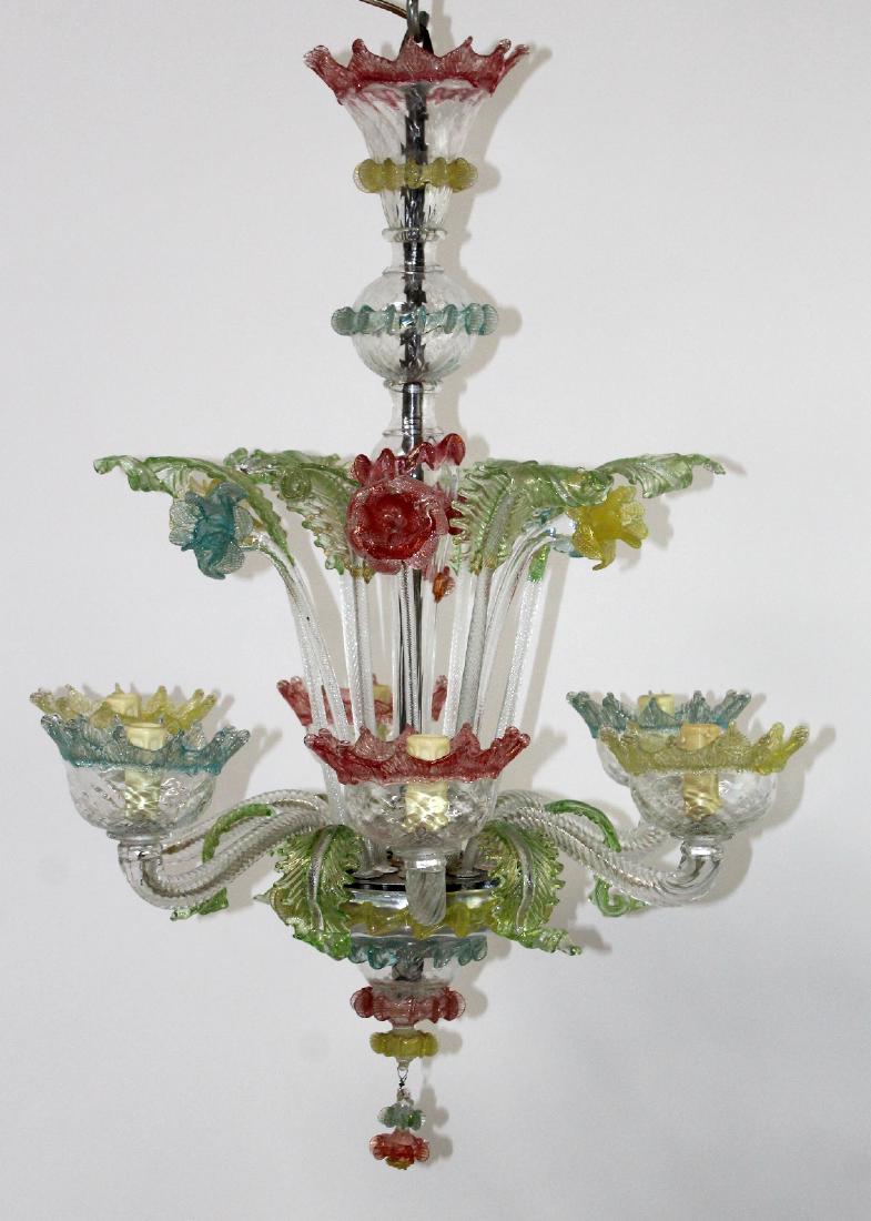 Italian Murano glass 6 arm chandelier (1 of 4)