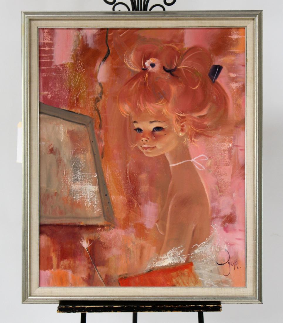Pantuhoff IGOR oil on canvas depicting young woman: Pantuhoff IGOR (1911-1972) oil on canvas depicting young woman. signed lower right Igor. 29 1/4"h x 23 1/4"w