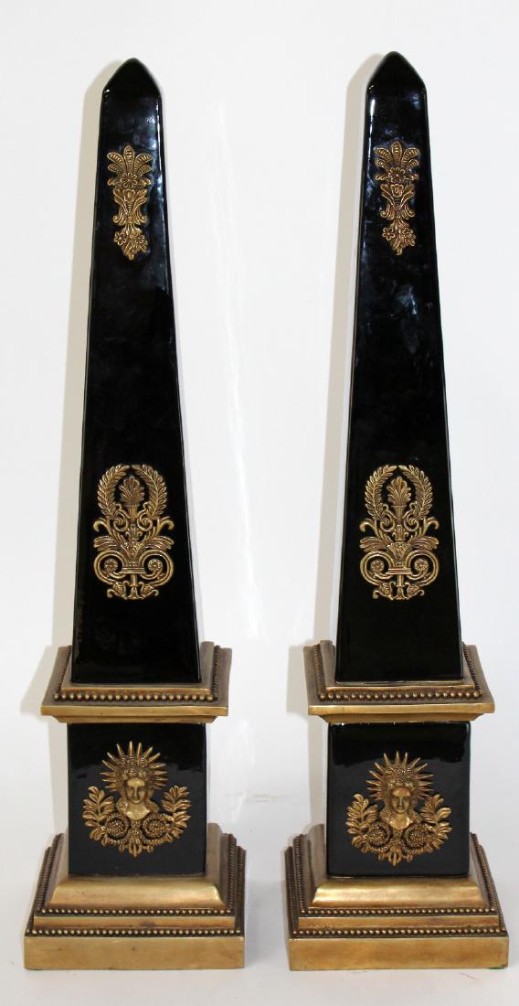 Bronze & black ceramic obelisks (1 of 4)