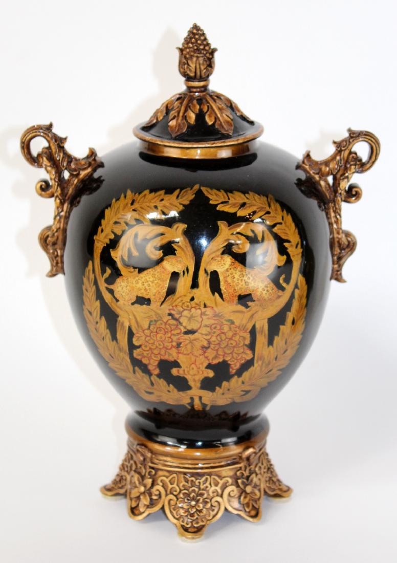 Ceramic lidded urn with handles (1 of 4)