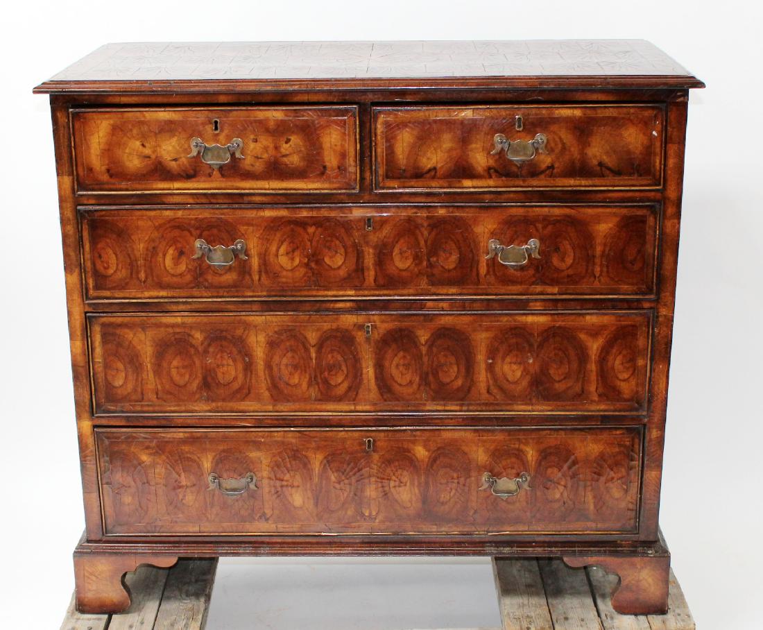 English George III oyster burl chest (1 of 8)