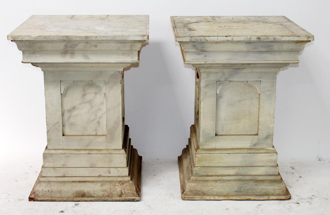 Companion pair of painted exhibition pedestals (1 of 5)