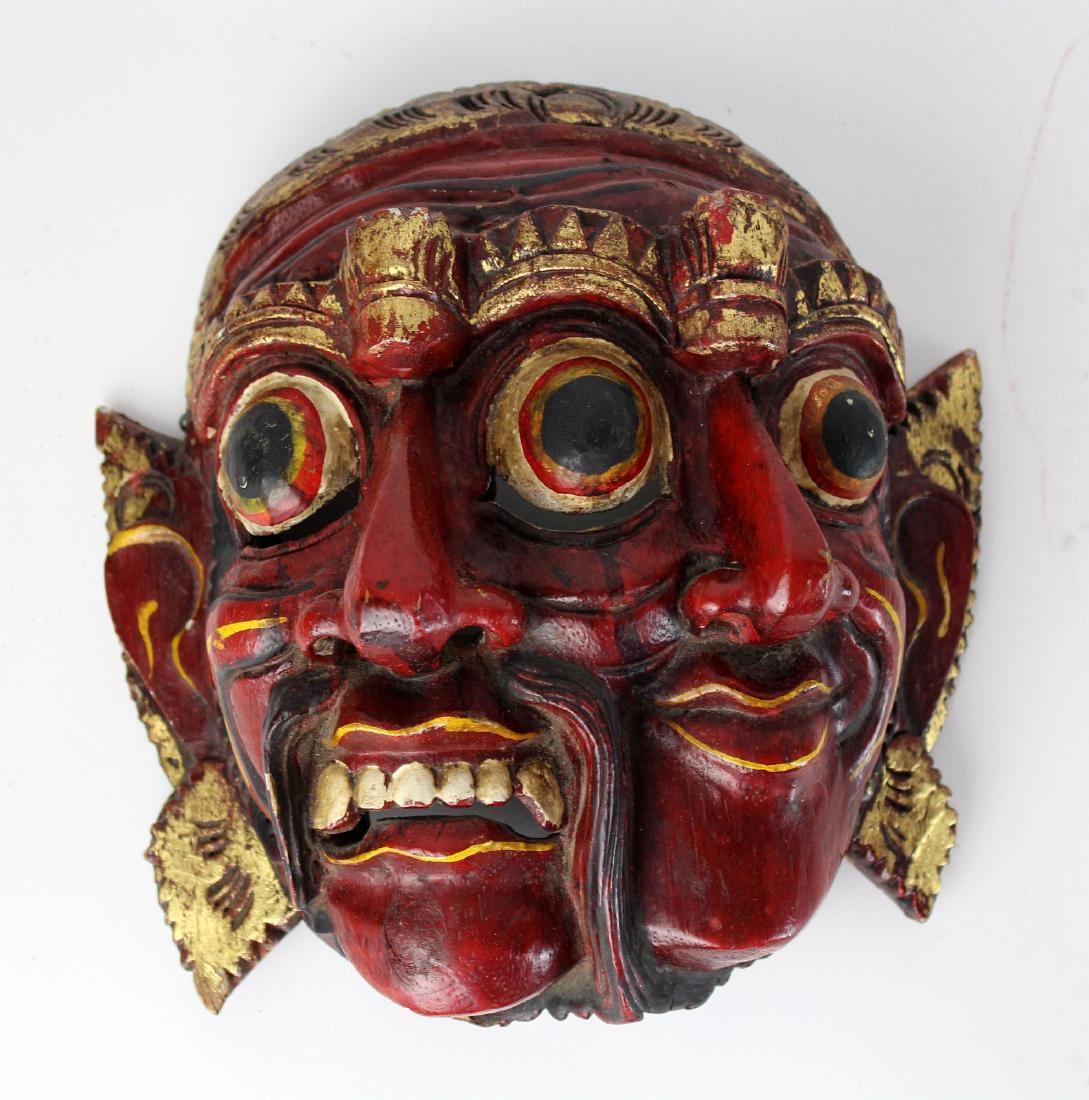 Carved wooden Tibetan mask (1 of 5)
