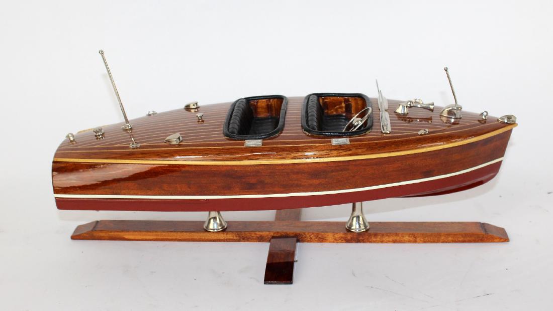 Model Cris Craft on stand: Model Cris Craft on stand. 21st century 8"h x 17 3/4"w x 7 1/2"d