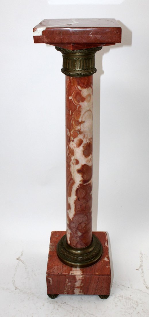 French rouge marble pedestal (1 of 5)