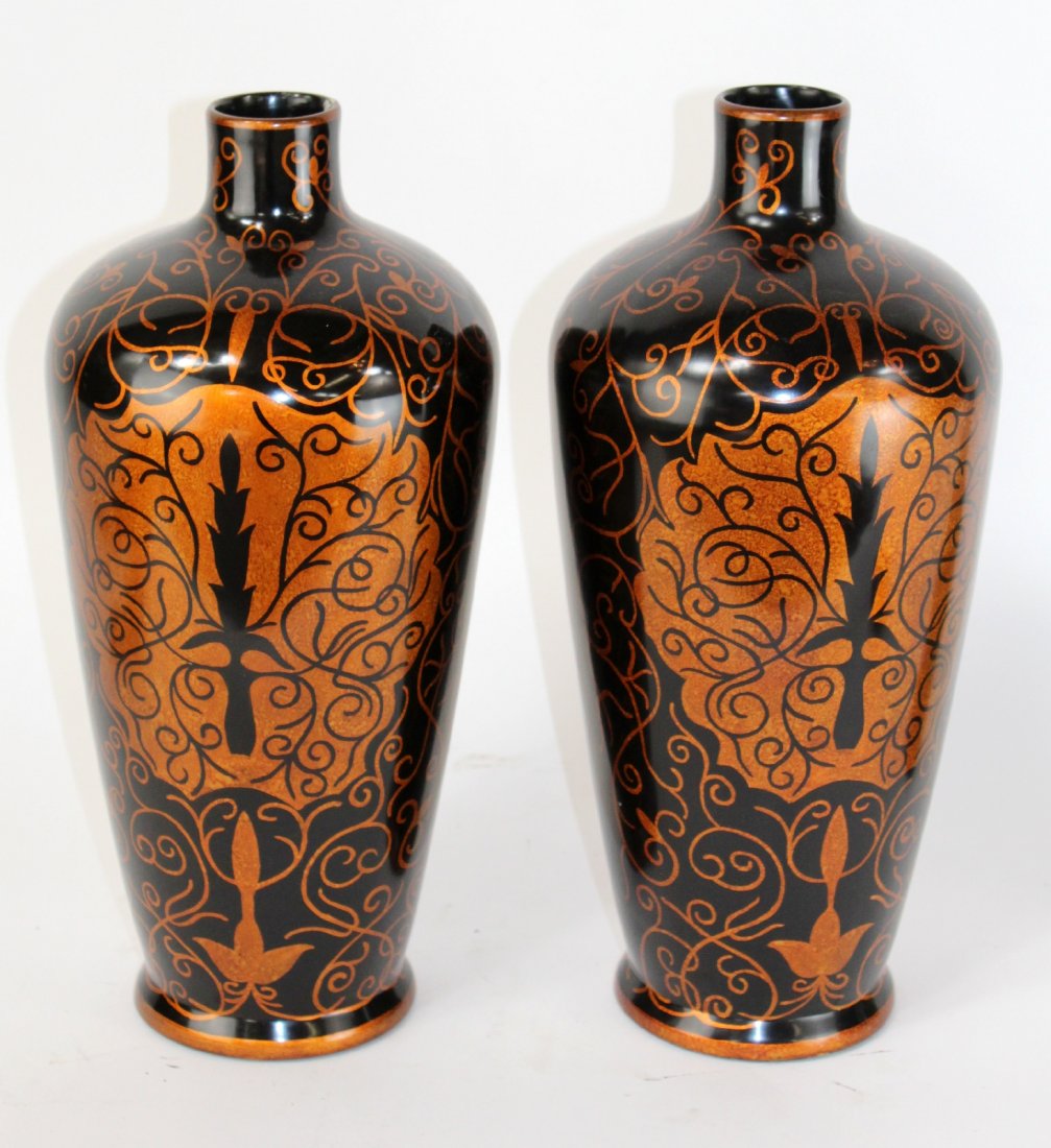 Pair of hand painted Maitland Smith vases (1 of 4)