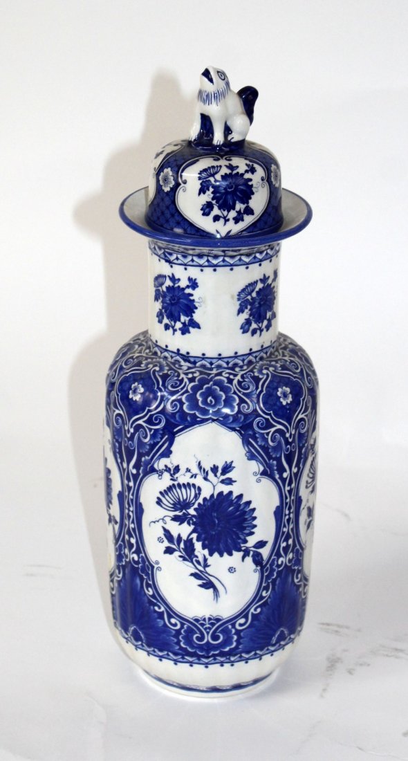 Dutch blue and white ceramic urn (1 of 4)