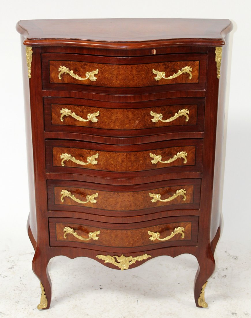 Louis XV style 5 drawer semainier chest (1 of 5)