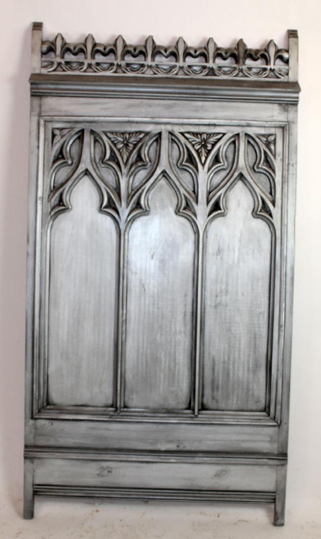 Painted Carved Gothic Revival style panel (1 of 3)
