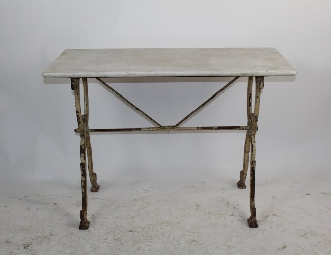 French cast iron & marble bistro table (1 of 4)