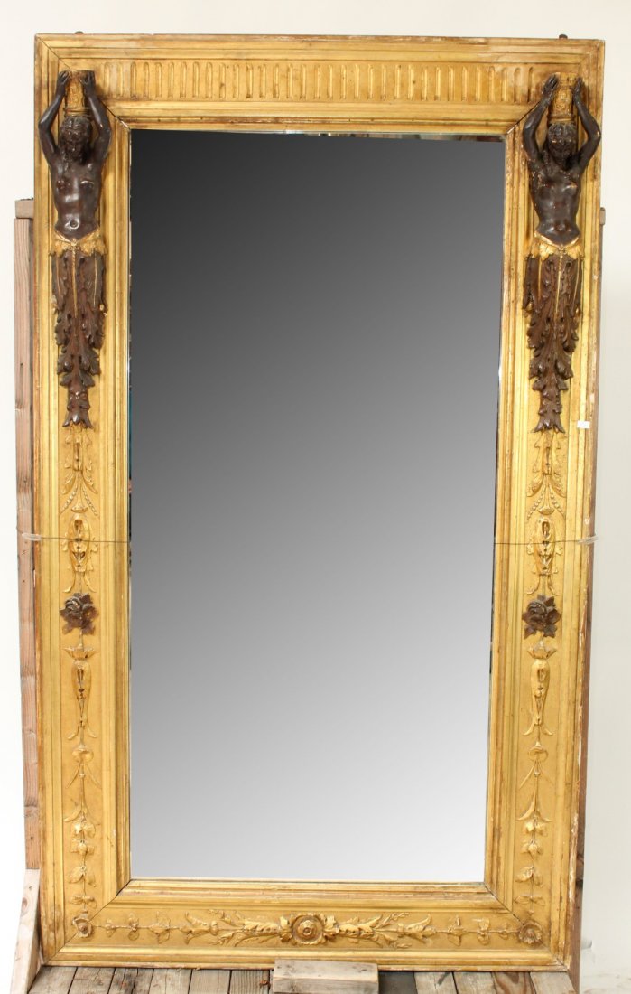 Italian gold leaf pier mirror with caryatids (1 of 6)