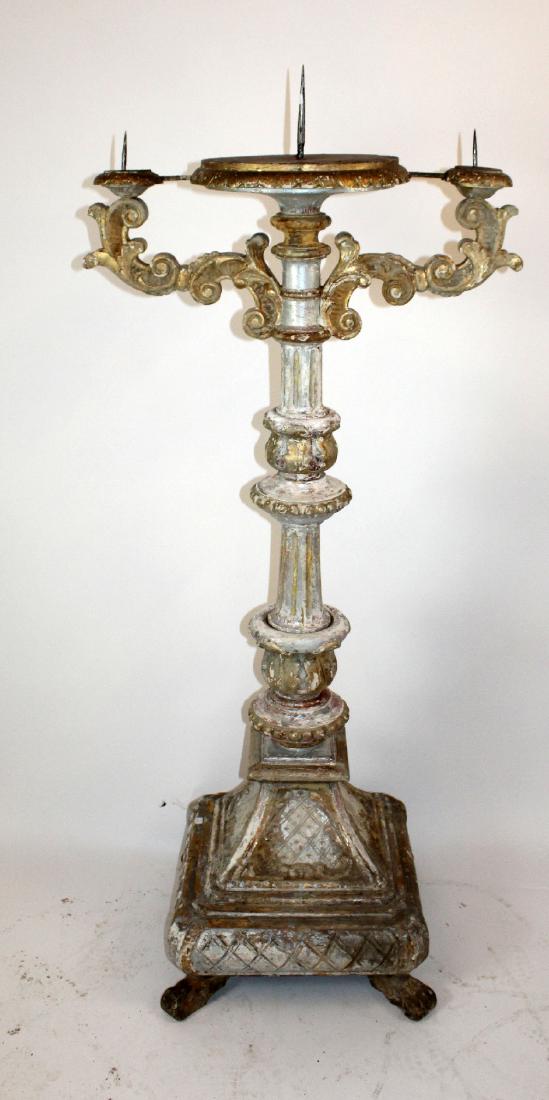Italian Baroque 18th century giltwood torchiere (1 of 5)