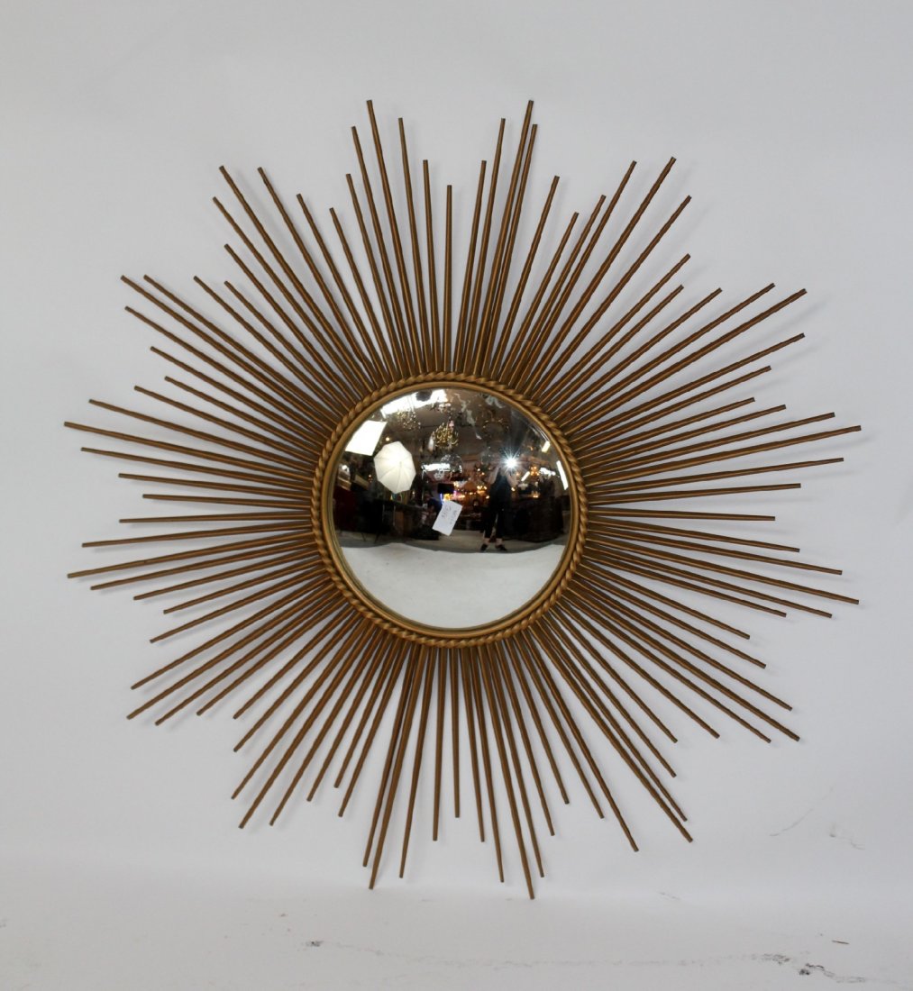 Vintage French gilt metal sunburst mirror (1 of 4)