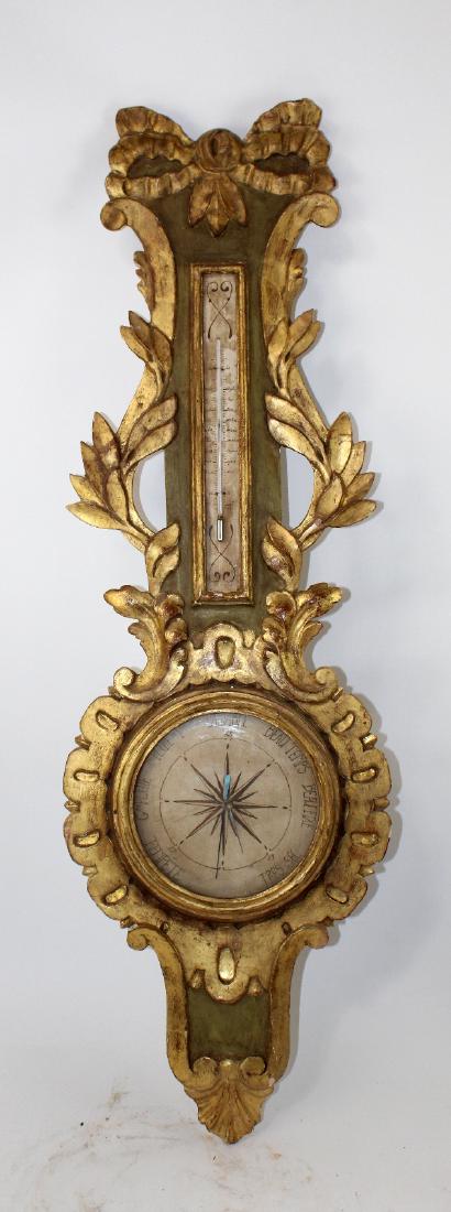 French Louis XVI gilt wood barometer (1 of 5)