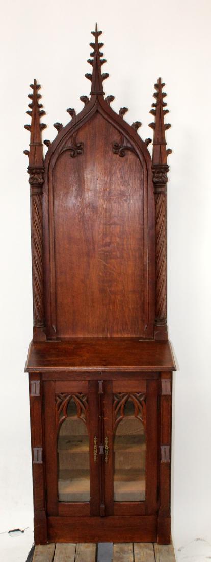 French Gothic revival slant front cabinet (1 of 5)