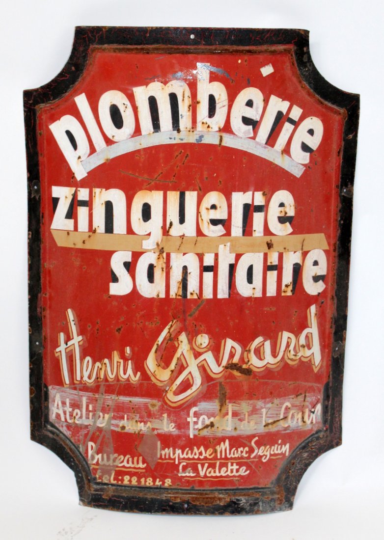 Antique French plumber trade sign (1 of 4)
