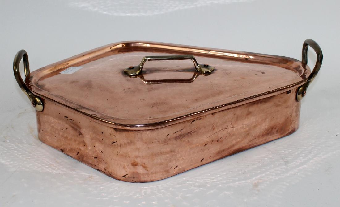 French hand hammered copper fish poacher with lid (1 of 5)
